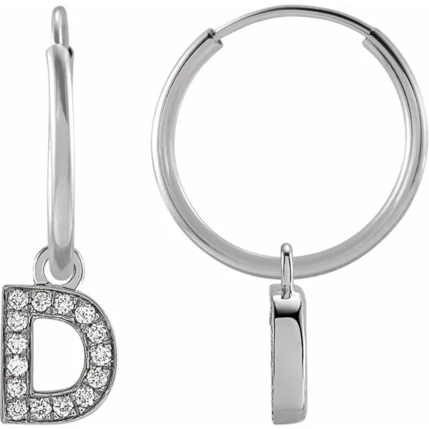 White Gold Diaomond Hoop Earring