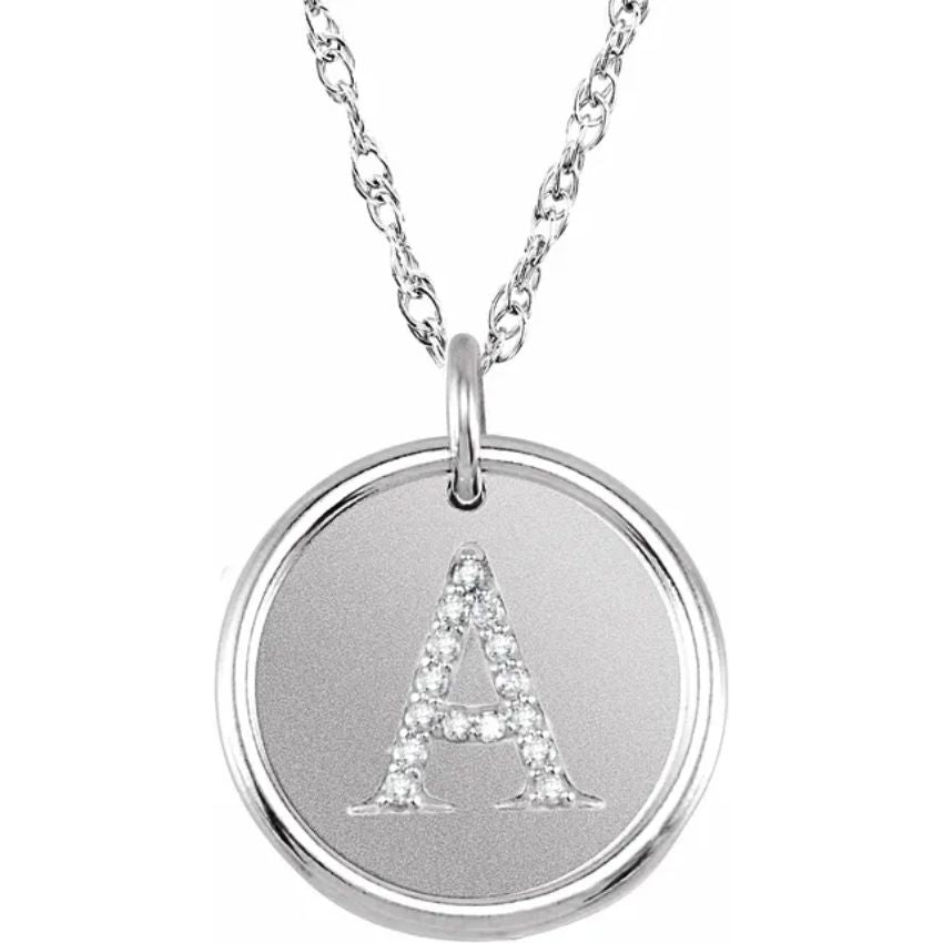 Silver Diamond Posh Mommy® Initial Necklace