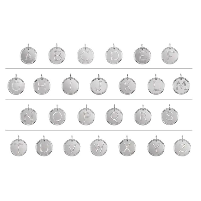Silver Diamond Posh Mommy® Initial Necklace