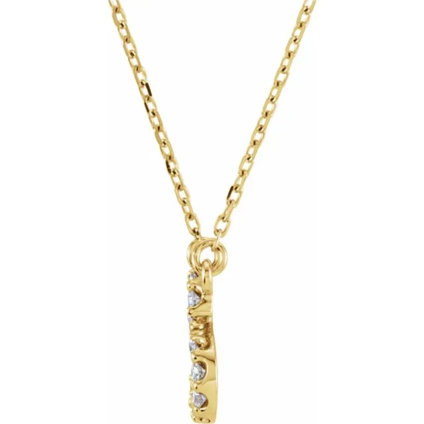 Yellow Gold Diamond Initial Necklace