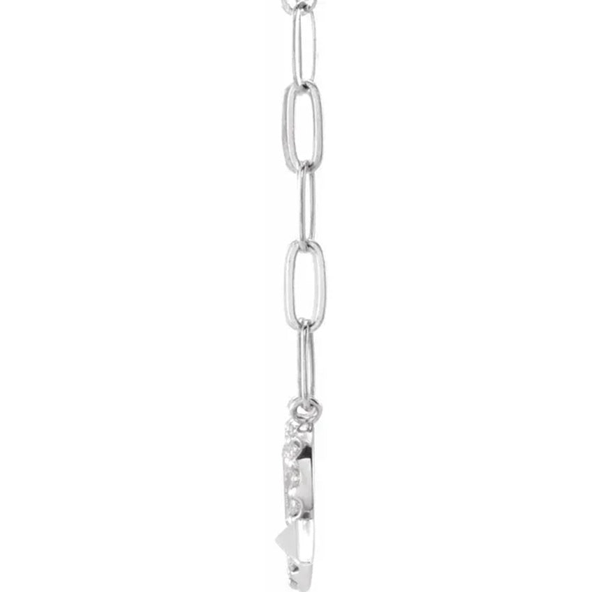 14K White Gold Diamond Heart & Arrow Necklace
