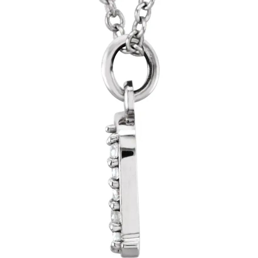 Yellow Gold Diamond Lowercase Initial Necklace