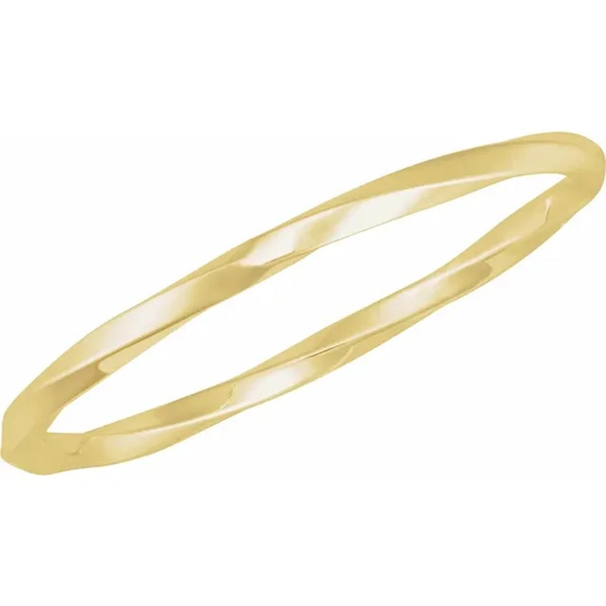 14K Yellow Gold 4 mm Twisted Bangle Bracelet
