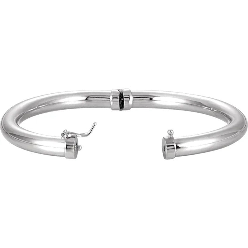 Sterling Silver 6 mm Hinged Bangle Bracelet