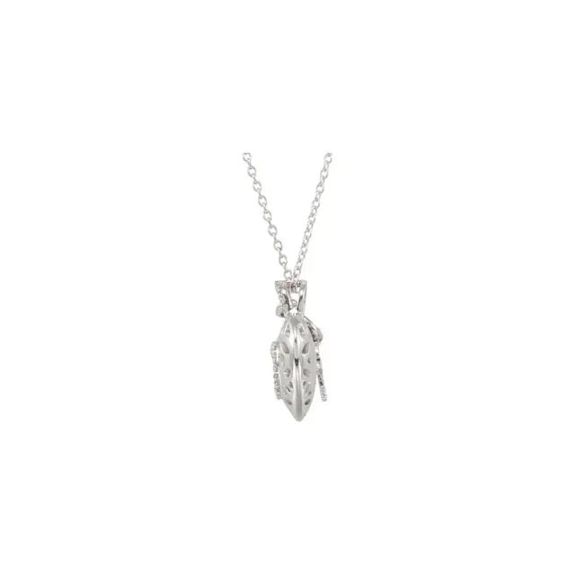 Sterling Silver Diamond Lock & Key Heart Necklace
