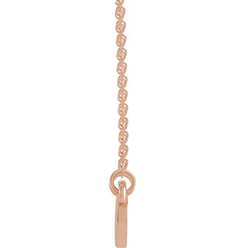 14K Rose Gold Diamond Solitaire Heart Pendant Necklace