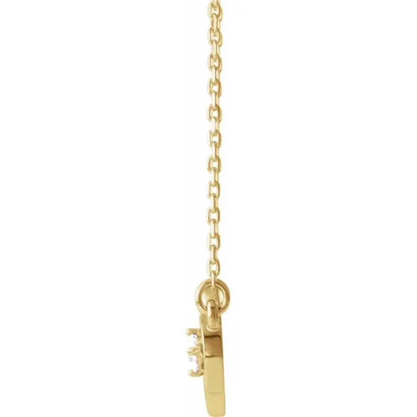 14K Yellow Gold Diamond Infinity Heart Necklace