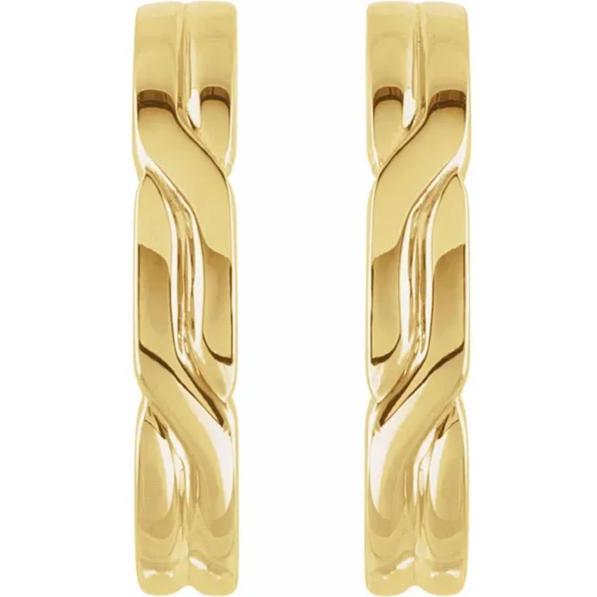 Yellow Gold Hoop Earrings 3