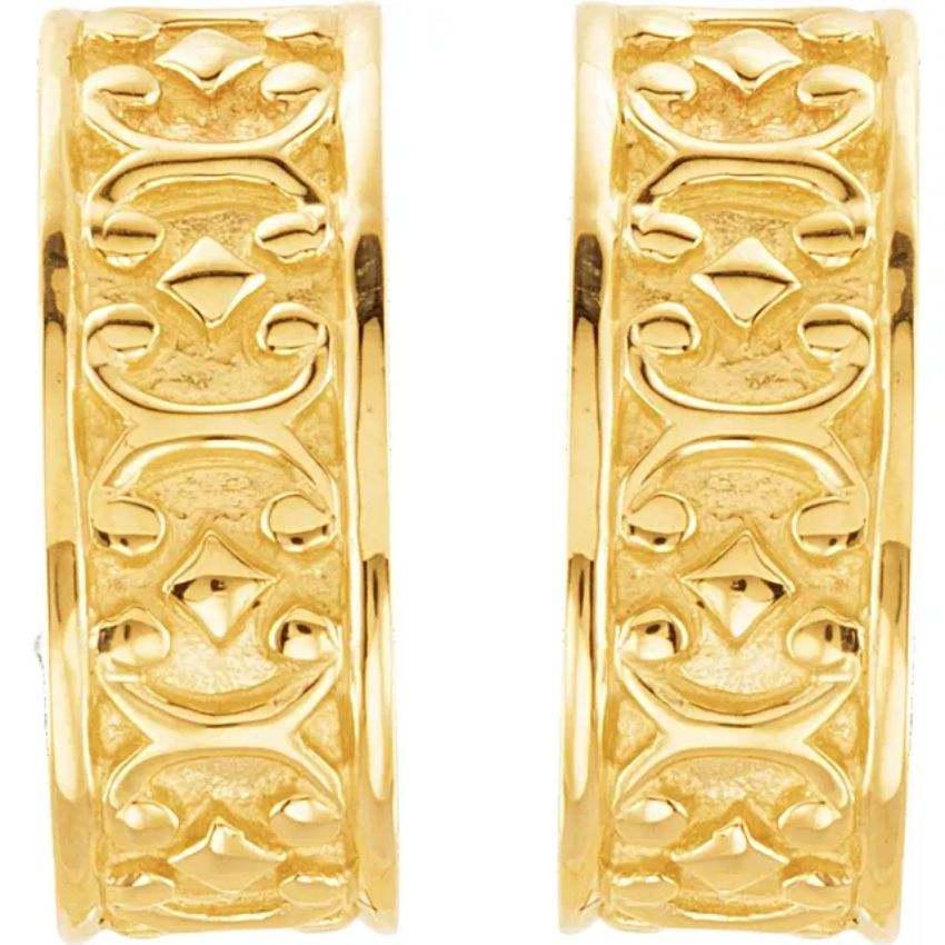 Yellow Gold Hoop Earrings 1