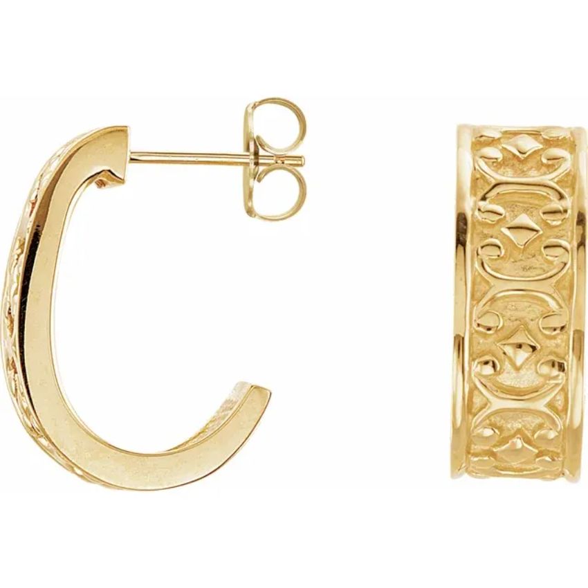 Yellow Gold Hoop Earrings 1