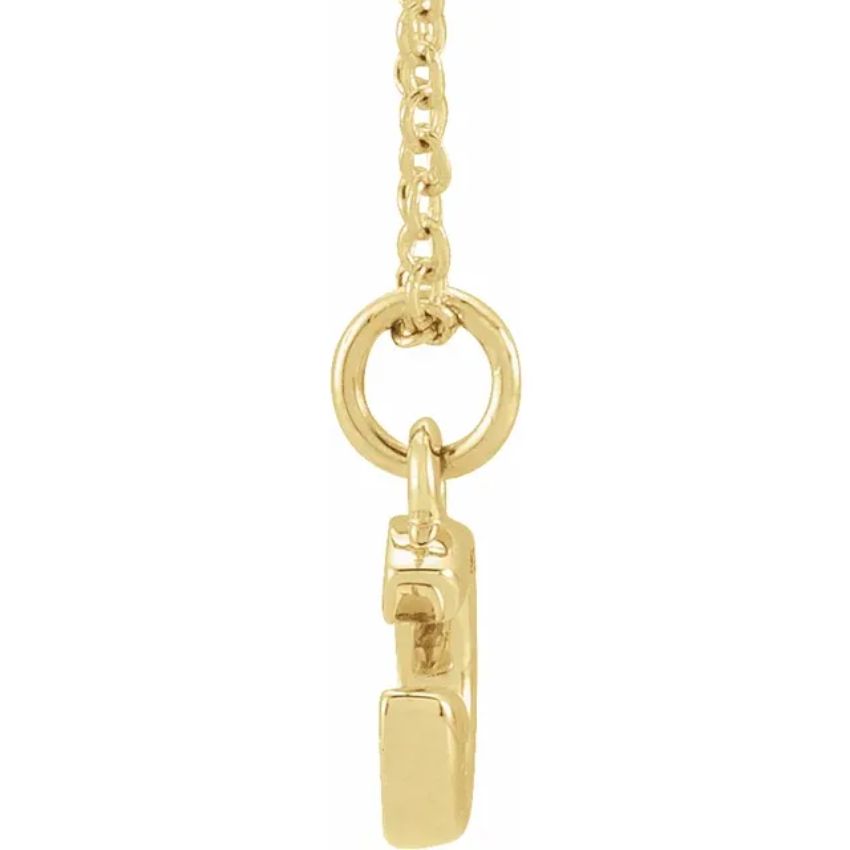 Yellow Gold Lab Diamond Petite Initial Necklace