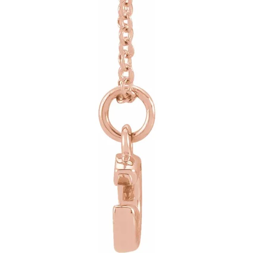 Rose Gold Lab Diamond Petite Initial Necklace