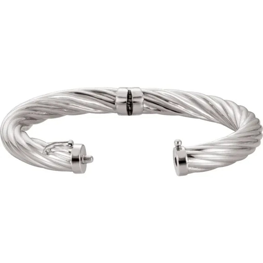 Sterling Silver 8 mm Hinged Bangle Bracelet