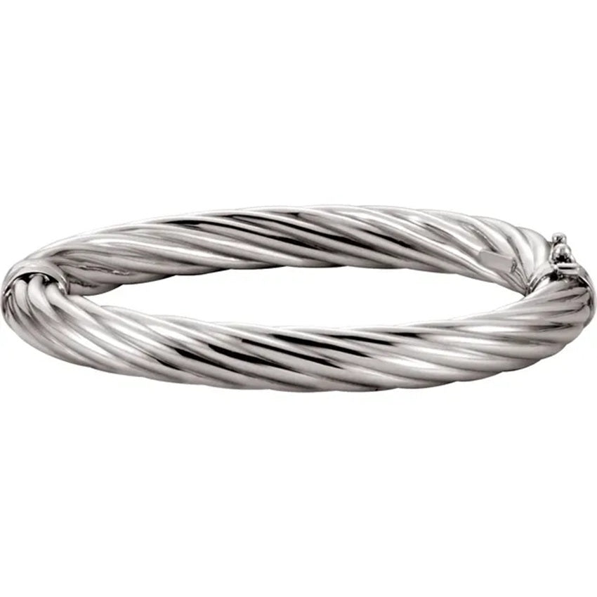 Sterling Silver 8 mm Hinged Bangle Bracelet