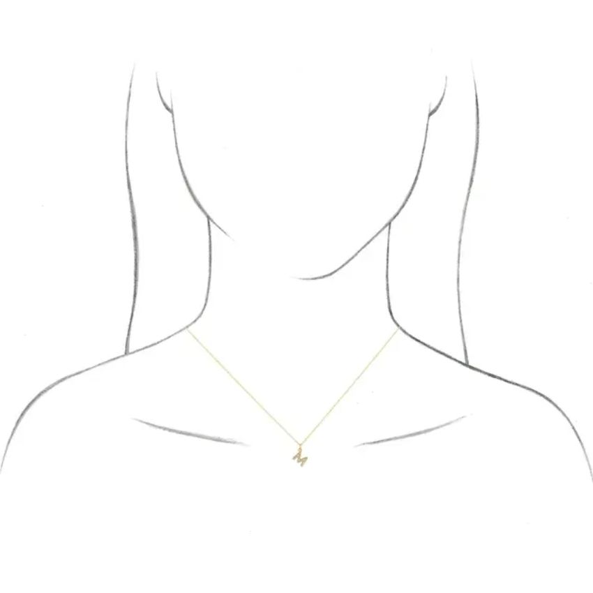 Yellow Gold Lab Diamond Petite Initial Necklace