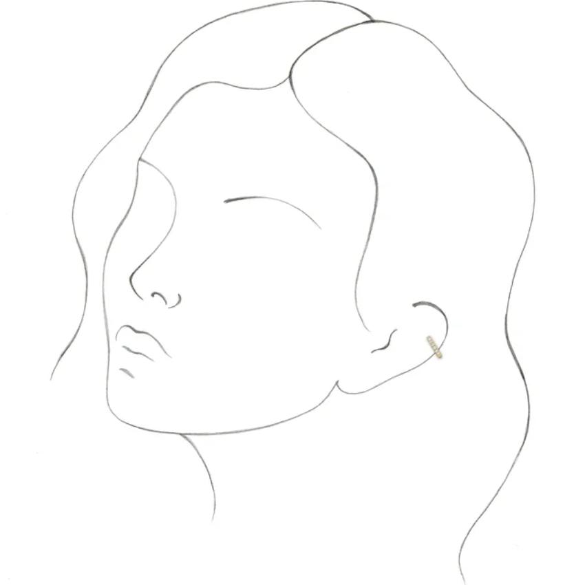 Rose Gold Round DIamond Ear Cuff