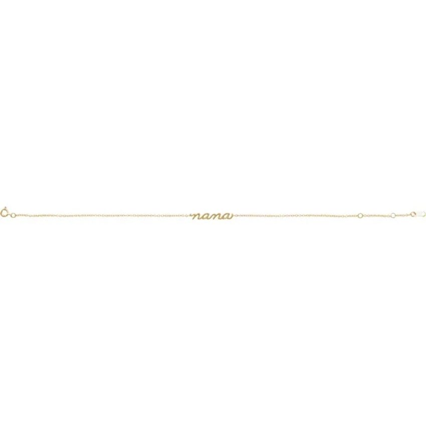 14K Yellow Gold Lowercase Script Nana Bracelet