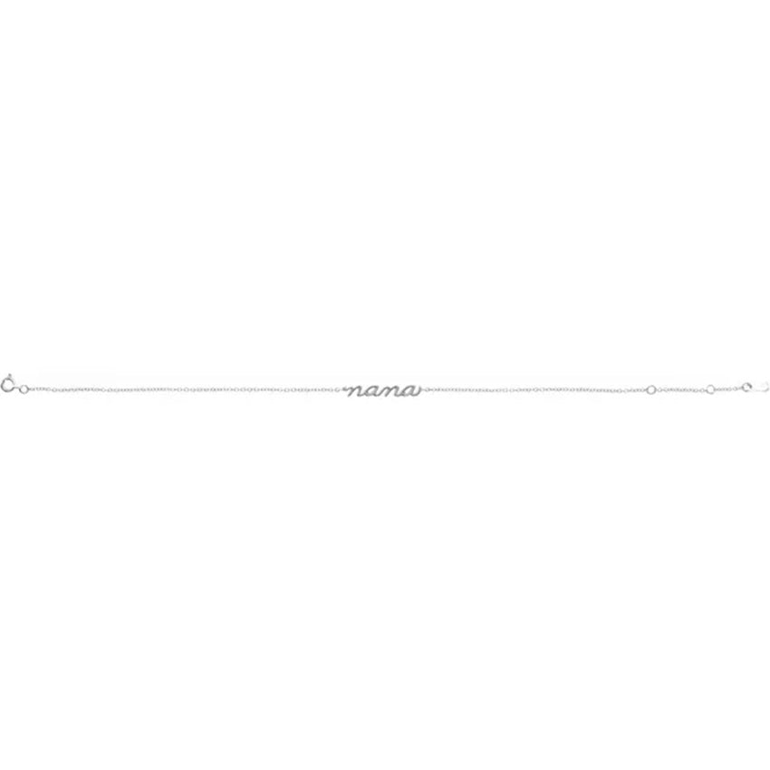 14K White Gold Lowercase Script Nana Bracelet