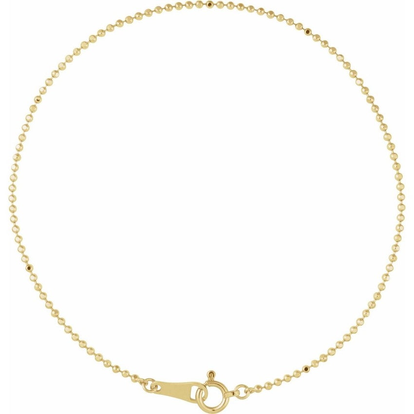 10K Gold Diamond-Cut Beaded Chain Bracelet