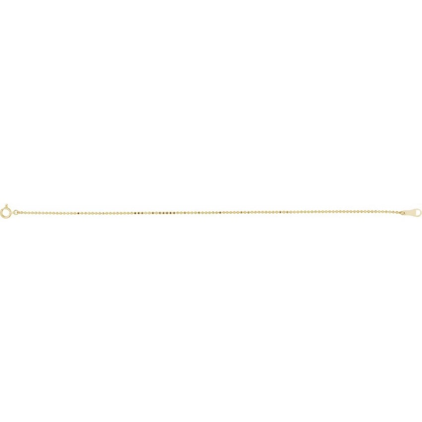 10K Gold Diamond-Cut Beaded Chain Bracelet