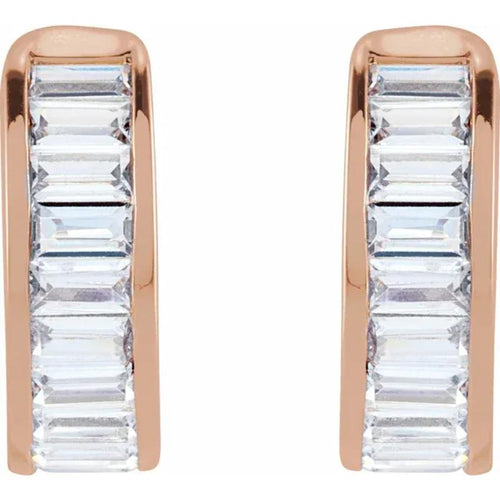 Rose Gold Straight Baguette Diamond Ear Cuff