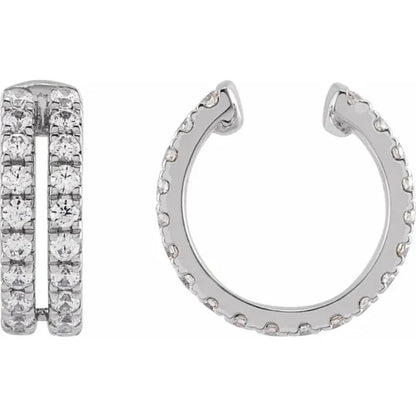 White Gold Round Diamond Ear Cuff