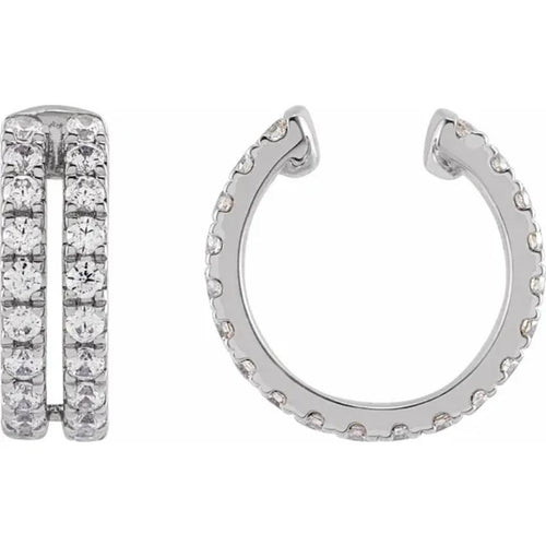 White Gold Round Diamond Ear Cuff