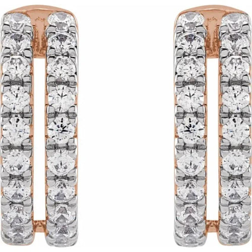 Rose Gold Round Diamond Ear Cuff
