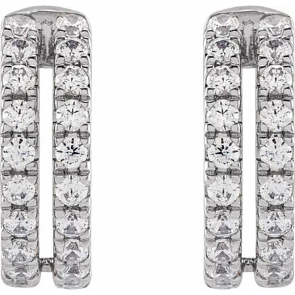 White Gold Round Diamond Ear Cuff