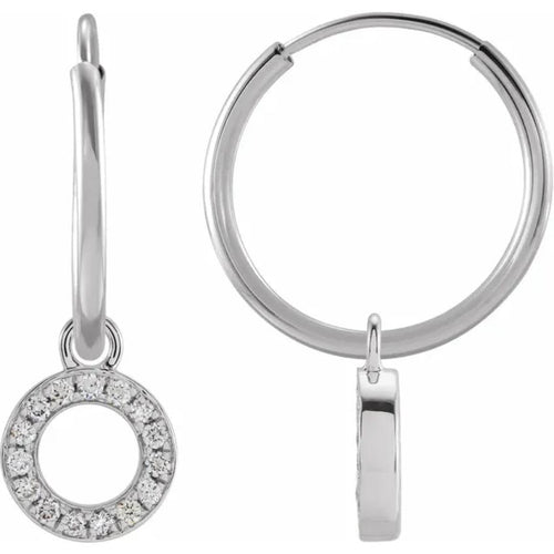 White Gold Diaomond Hoop Earring