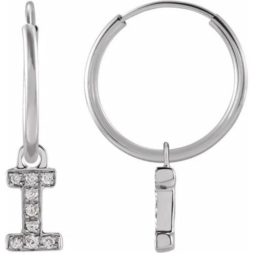 White Gold Diaomond Hoop Earring