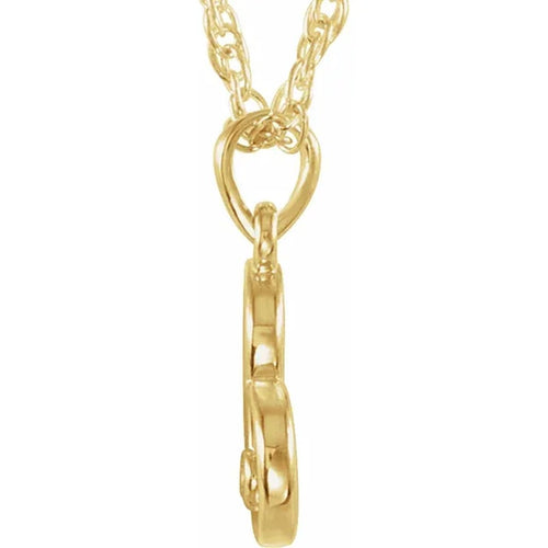 14K Yellow Gold Single Diamond Open Heart Necklace