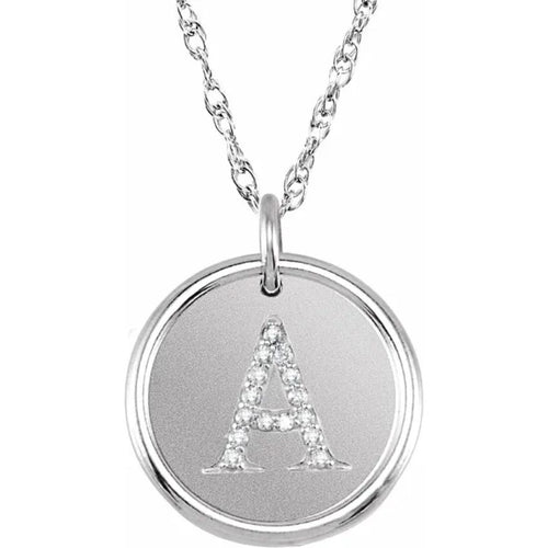 Silver Diamond Posh Mommy® Initial Necklace
