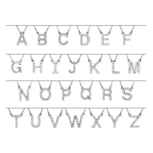 Yellow Gold Diamond Initial Necklace