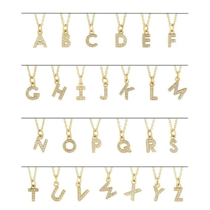 Rose Gold Lab Diamond Petite Initial Necklace