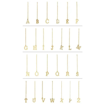 Yellow Gold Initial Chain Earring