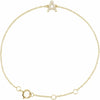 14K Yellow Gold 1/10 CTW Natural Diamond Initial Bracelet