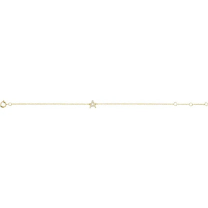 14K Yellow Gold 1/10 CTW Natural Diamond Initial Bracelet