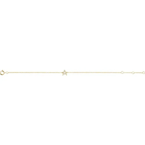 14K Yellow Gold 1/10 CTW Natural Diamond Initial Bracelet