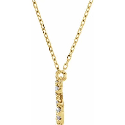 Yellow Gold Diamond Initial Necklace