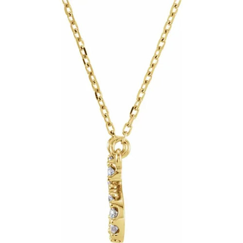 Yellow Gold Diamond Initial Necklace