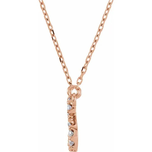 Rose Gold Diamond Initial Necklace