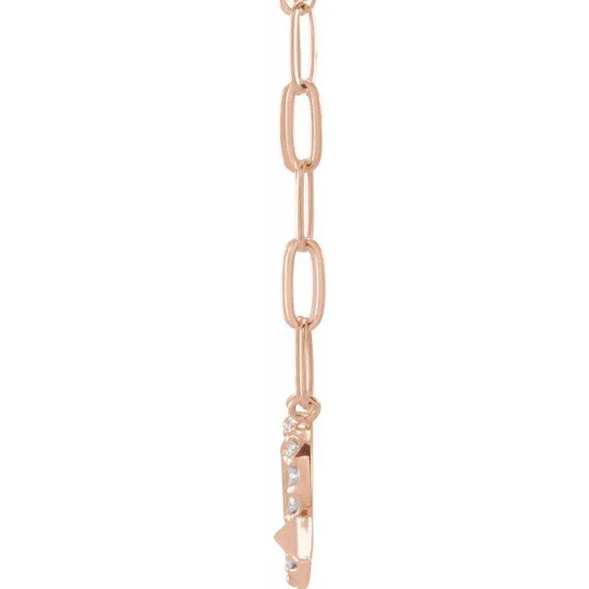 14K Rose Gold Diamond Heart & Arrow Necklace