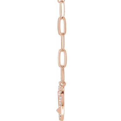 14K Rose Gold Diamond Heart & Arrow Necklace