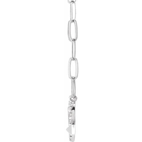 14K White Gold Diamond Heart & Arrow Necklace