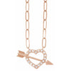 14K Rose Gold Diamond Heart & Arrow Necklace