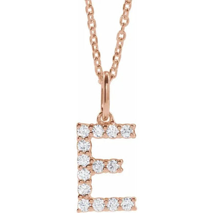 Rose Gold Lab Diamond Initial Necklace