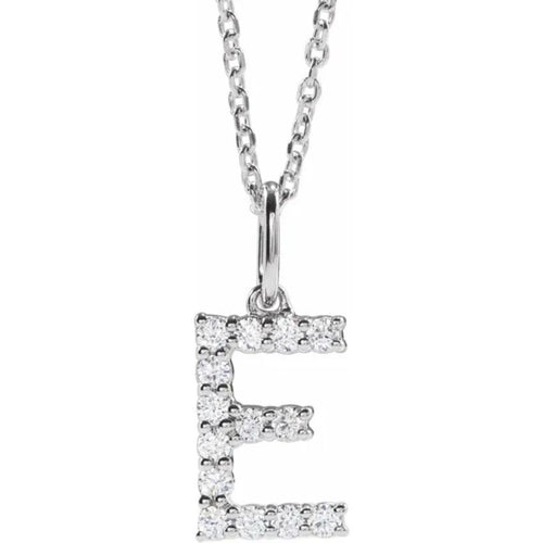 Yellow Gold Lab Diamond Initial Necklace