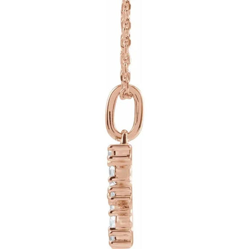 Rose Gold Lab Diamond Initial Necklace
