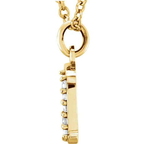 Yellow Gold Diamond Lowercase Initial Necklace